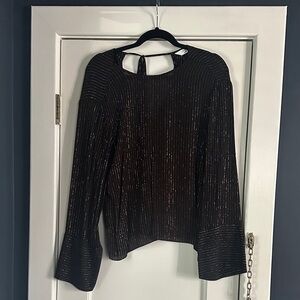 & Other Stories Black and Gold Striped Blouse